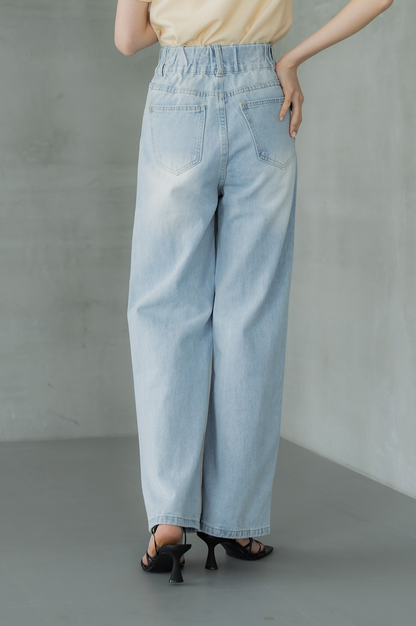 Wide denim pants