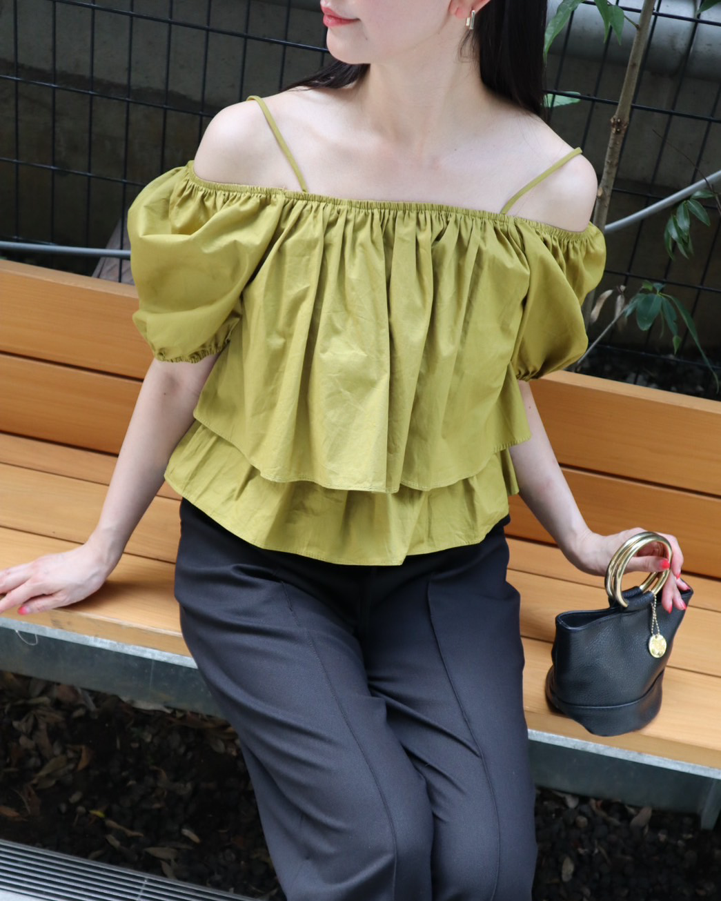 volume off shoulder blouse