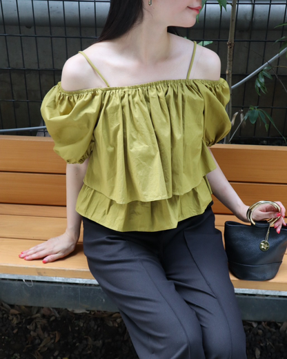 volume off shoulder blouse