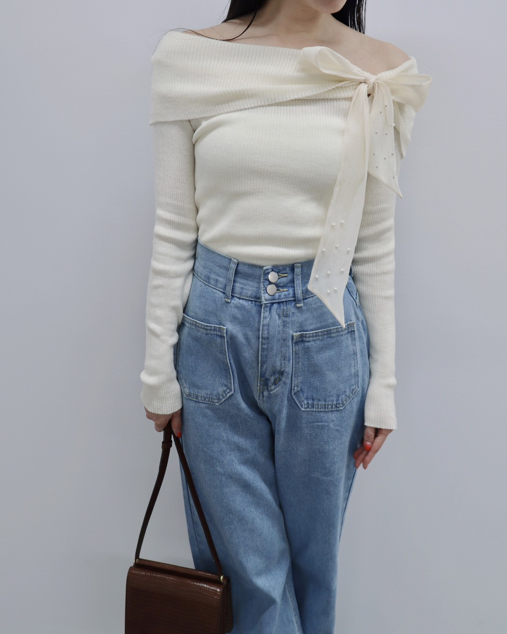 bijou ribbon knit pullover