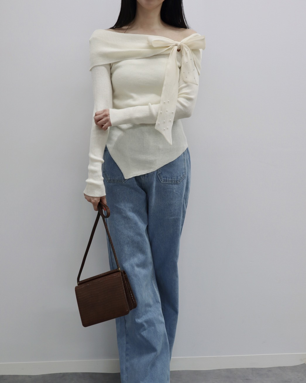 bijou ribbon knit pullover