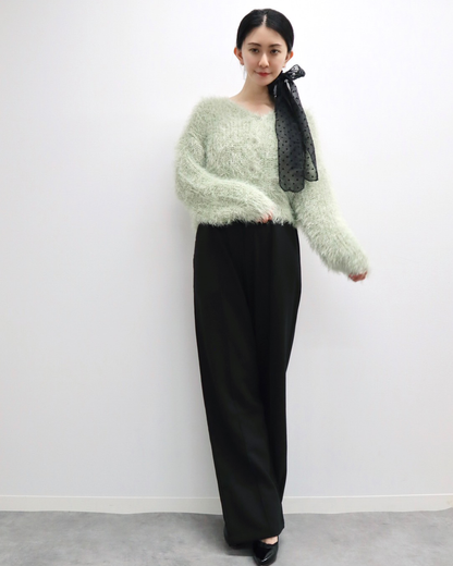 Shaggy knit cardigan