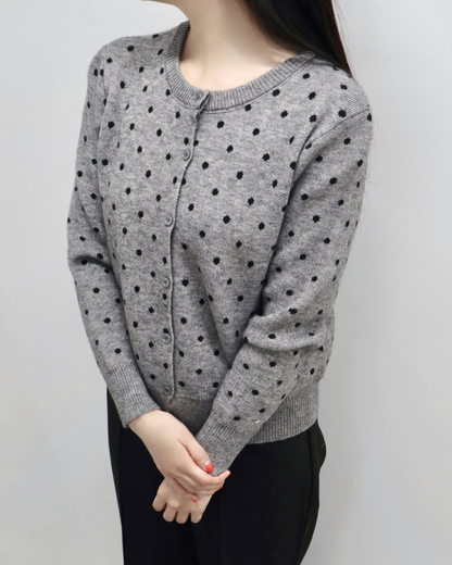 Dot knit cardigan